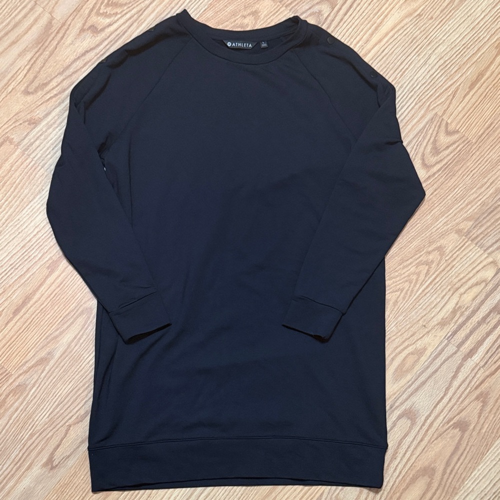 Athleta Black button down the Sleeve dress